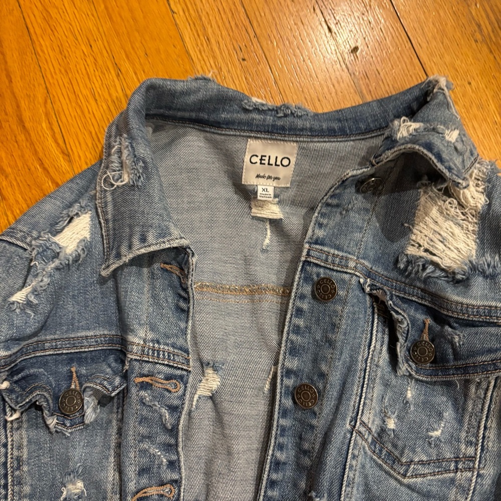 Cello Blue Distressed Jacket - Picture 2 of 3